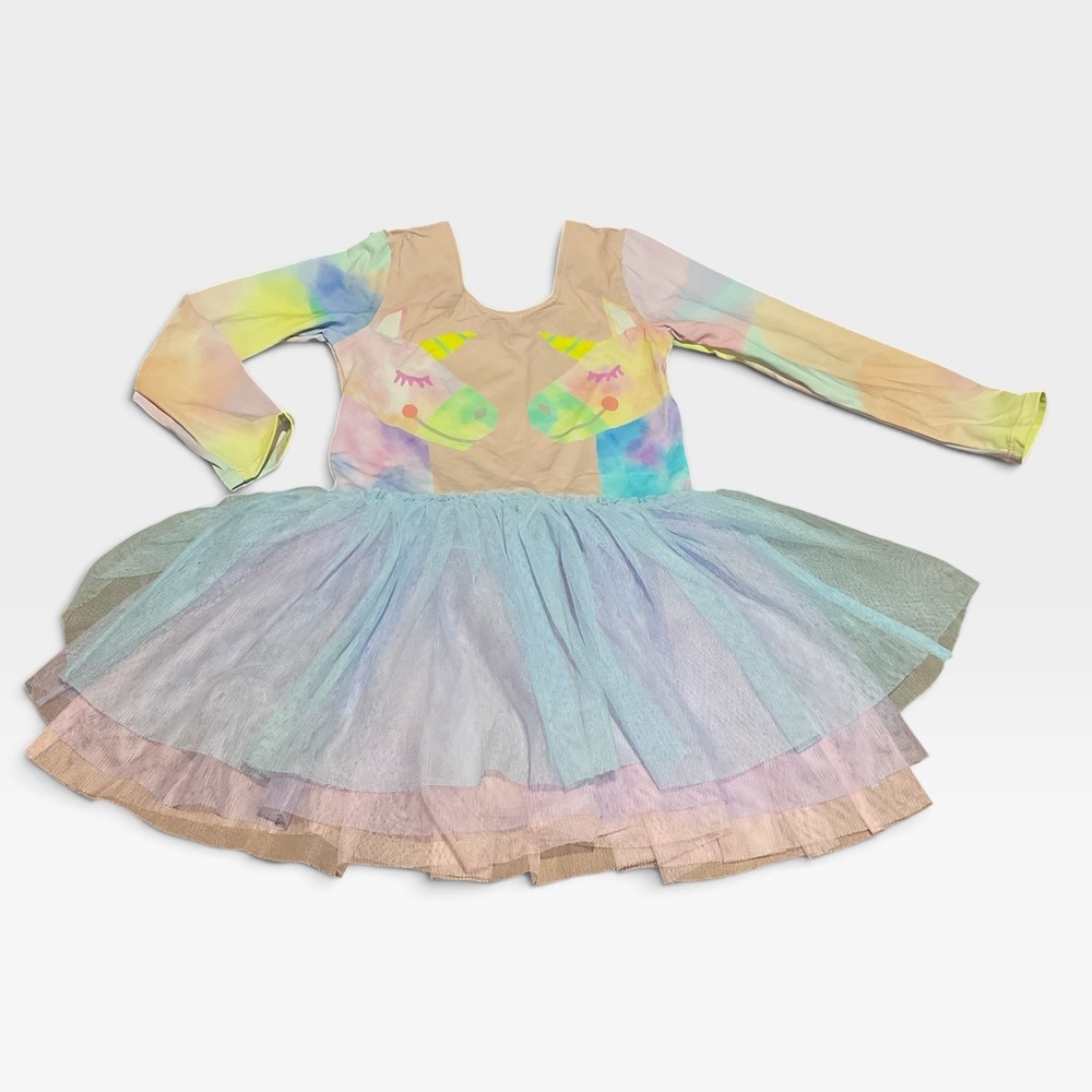 Stella McCartney Unicorn Tutu Dress Kids Size 6 Multicolor Good Tiered Mesh